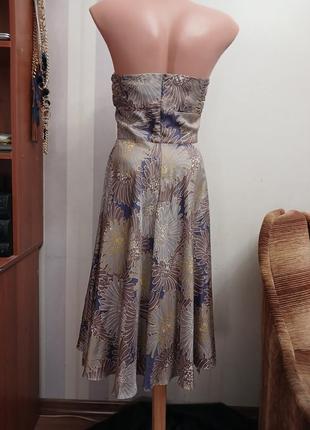 Шелковое платье сарафан миди корсетное с хс3 фото