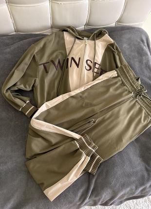 Шикарный костюм twin set хаки стильный крутой повседневный