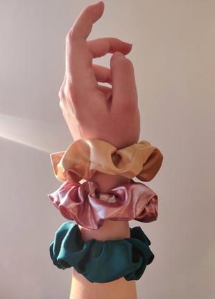 Ретро гумки для волосся scrunchie, тканинні стрічки, з тканини, вінтаж1 фото