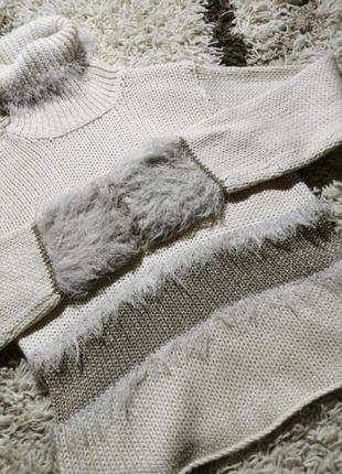 Джемпер свитер нюд с мехом apart6 фото