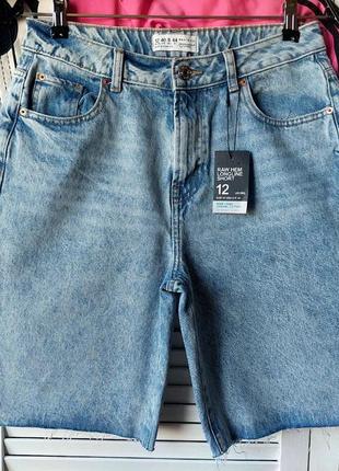 Шорты бермуды момы mom  джинсовые с необработанным краем низом от denim co primark7 фото