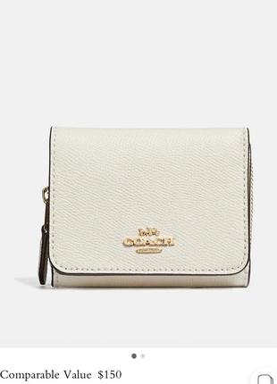 Шкіряний гаманець coach small trifold оригінал