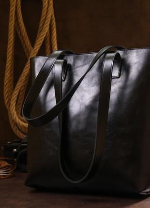 Класична жіноча сумка-шопер shvigel 16365 чорний6 фото