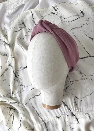 Пудрова вельветова пов’язка на голову/для волосся