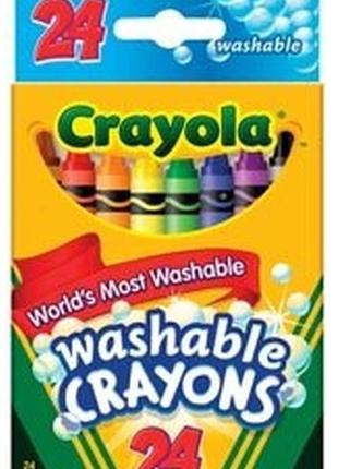 Карандаши crayola, восковые, смывающиеся, 24 цвета, 9024