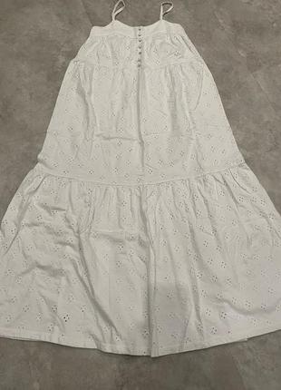 Белое платье макси с вышивкой и пуговицами asos design5 фото