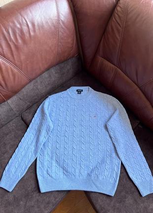 Шерстяной свитер gant italy оригинальный голубой2 фото