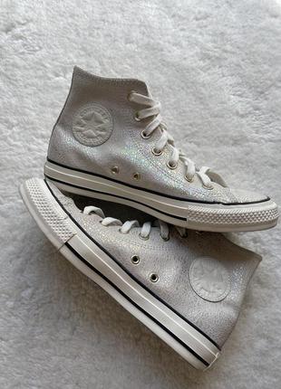 Женские кожаные кеды converse3 фото