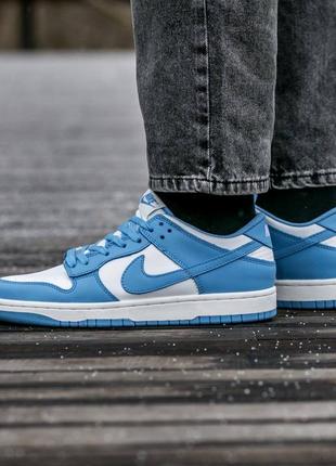 Топ! кожаные кроссовки nike sb dunk white blue3 фото