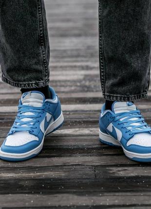 Топ! кожаные кроссовки nike sb dunk white blue7 фото