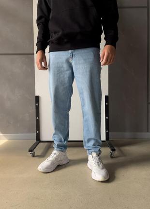 Чоловічі джинси мом голубі прямі / повсякденні штани для чоловіків