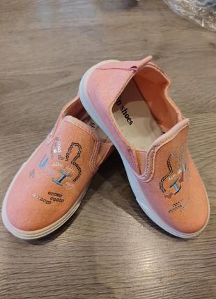 Мокасини тапочки капці рожеві персикові джинсові lilin shoes