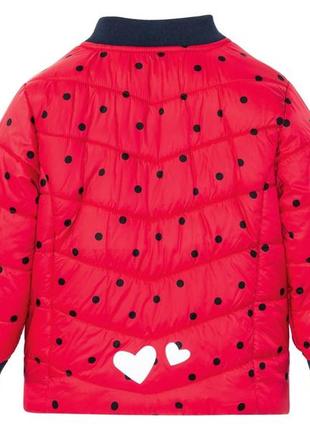 Куртка демисезонная бомбер для девочки lupilu 318429 086 см (12-18 months) красный 674203 фото