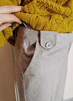 Шерстяные брюки бежевые со стрелками topshop3 фото