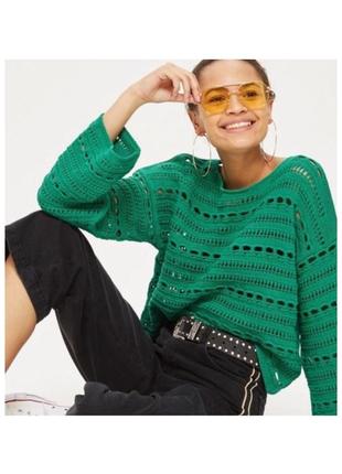 Актуальный джемпер, свитер, стильный, рукав клеш, модный, трендовый