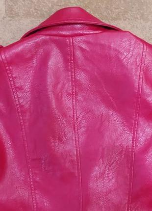 Шкіряна кожанная куртка курточка красная косуха недорого купить с, хс размер5 фото