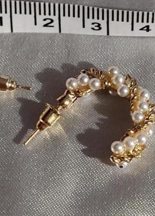 Модні сережки перлини золоті сережки елегантні сережки2 фото