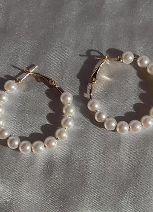 Модні сережки перлини золоті сережки елегантні сережки