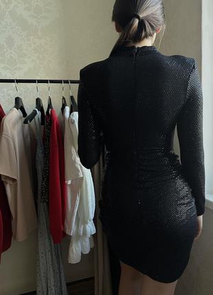 Черное платье с пайетками4 фото