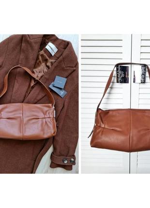 Жіноча шкіряна сумка компактна шкіряна сумка на плече сумка з коротким ремінцем коричнева сумка з короткою ручкою сумка з натуральної шкіри тоут6 фото