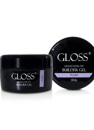 Однофазный гель builder gel gloss plum, 15 мл1 фото