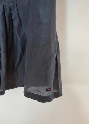 Tommy hilfiger шовкова блуза сіра жіноча шовк silk катонова бавовняна блузка рубашка з коротким рукавом4 фото
