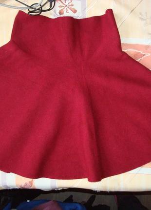Бордовая юбка1 фото