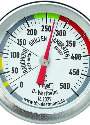 Термометр для коптильни барбекю гриля тандыра мангала духовки tfa (141029) 0-500 °c нержавеющая сталь