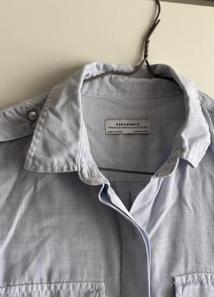 Голубая рубашка zara