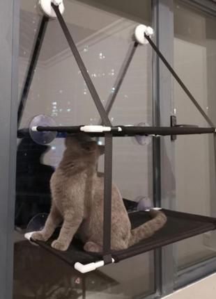Підвісний гамак лежанка на вікно для кішок3 фото