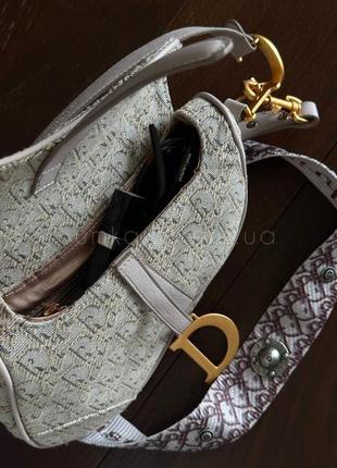 Сумка беж в стилі  dior saddle textile logo
седло сідло діор5 фото