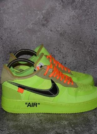 Nike air force 1 low off-white volt (мужские кроссовки найк форсы dunk