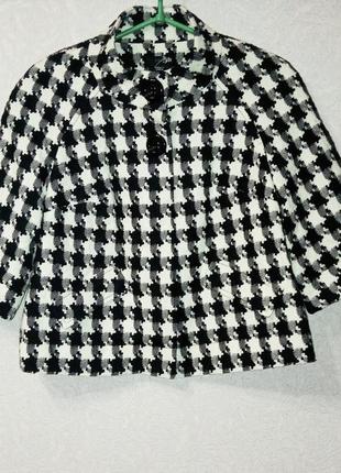 Укороченное пальто, жакет, гусиная лапка пьедепуль east5th! s,xs.