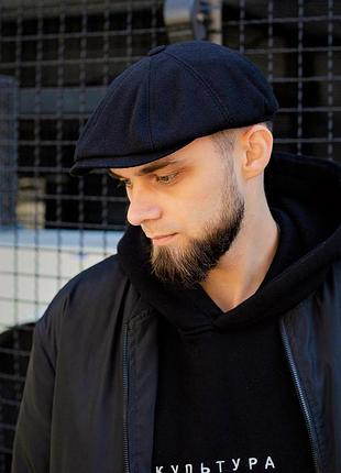 Мужская кепка восьмиклинка full without black