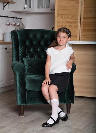 Школьная блузка с коротким рукавом