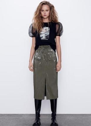 Футболка з пишется рукавами zara