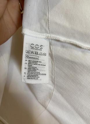 Біла базова футболка оверсайз, вільний крій, білосніжна бавовняна блуза, кос оригінал не рівний край4 фото