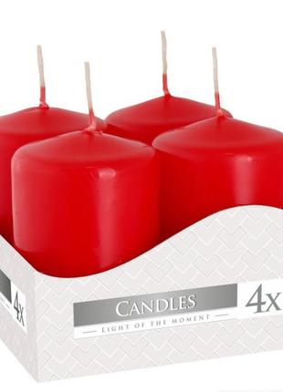 Набор свечей цилиндрических парафиновых ароматических 4 шт. цилиндр красные (sw40/60-030) ve-33
