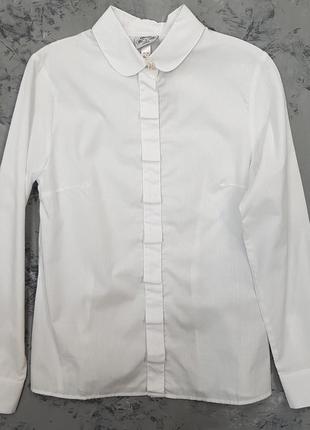 Підліткова біла блузка для дівчинки3 фото