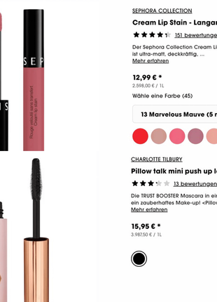 Sephora favourites (rare beauty, charlotte tilbury, make up forever )