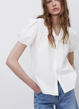 Блуза з комірцем zara1 фото