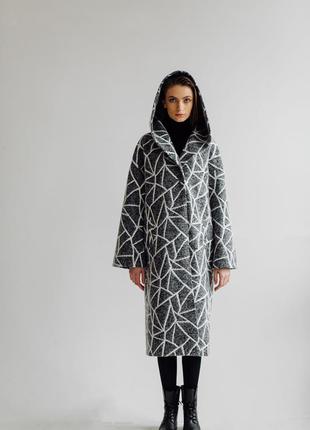 Утепленное пальто оверсайз с шерстью альпаки
