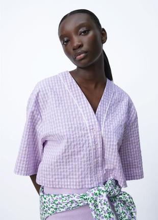 Блуза з фактурної тканини zara1 фото