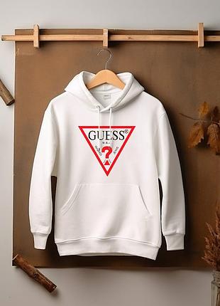 Женский худи на флисе оверсайз oversize guess гесс белый