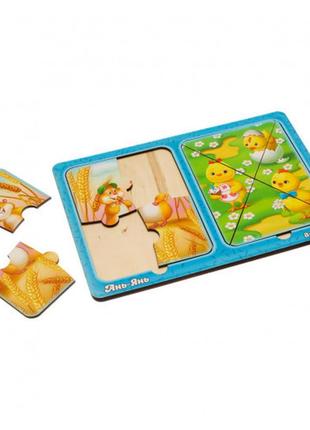 Пазлы в рамке деревянные "хомяки и цыплята", ань-янь, псд183