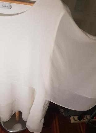 Yessica (c&amp;a) белый шифоновий блузон в размере батал8 фото