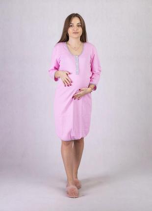 Женская ночная рубашка теплая для кормящих(начес) серая р.44-602 фото