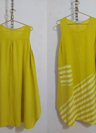 Льняное платье в бохо стиле италия