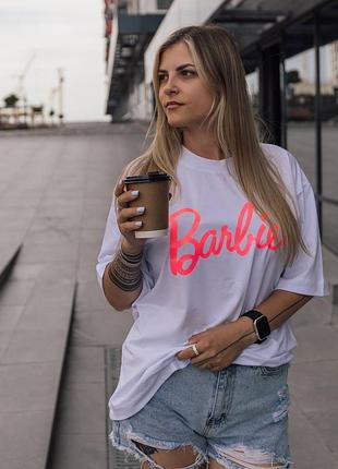 Футболка barbie 🕊🕊♥️🕊♥️оверсайз ❤️5 фото