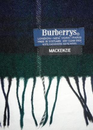 Burberrys made in scotland оригінал м'який теплий кашеміровий шарф клітинка mackenzie як новий6 фото